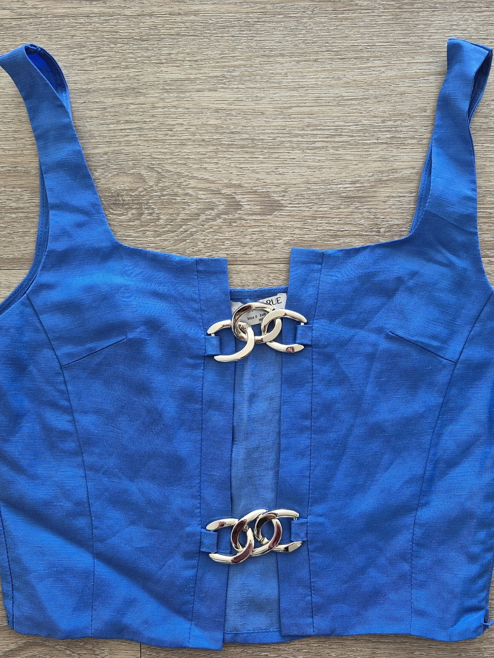 Sophie Rue Royal Blue Cropped Tank with Double Ring Detail